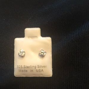 Cubic zirconia sterling silver earrings